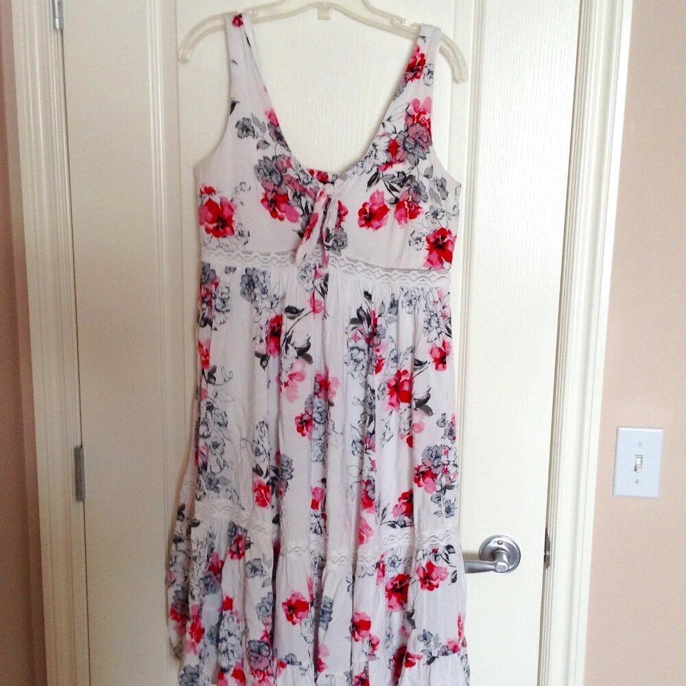 Torrid Women's Summer Floral Sleeveless Dress Vacation Fully Lined Ruffle Size 0